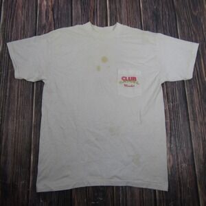 Vintage Camel Club Camel Member Shirt Mens XL White Pocket Joe Camel Graphic Tee